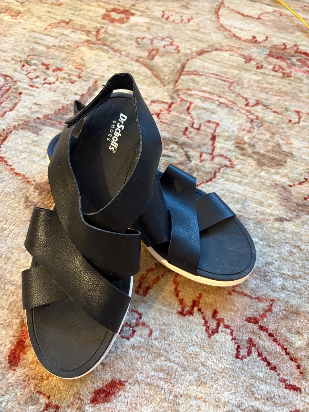 Dr. Scholl's Black Crisscross Slip-On Platform Sandals